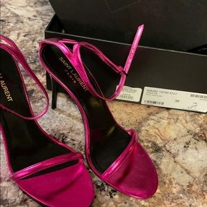 Saint Laurent Lexi Metal Fuxia Size 38..Brand New
